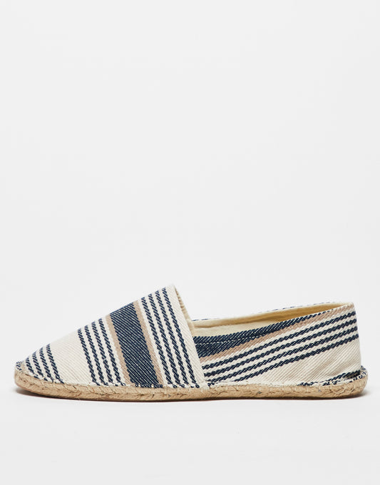 ASOS DESIGN espadrilles in navy and natural stripe