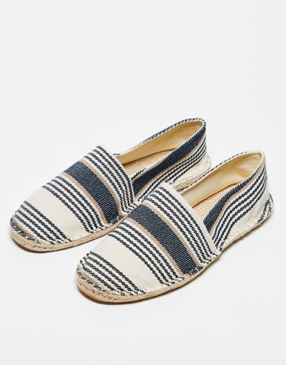 ASOS DESIGN espadrilles in navy and natural stripe