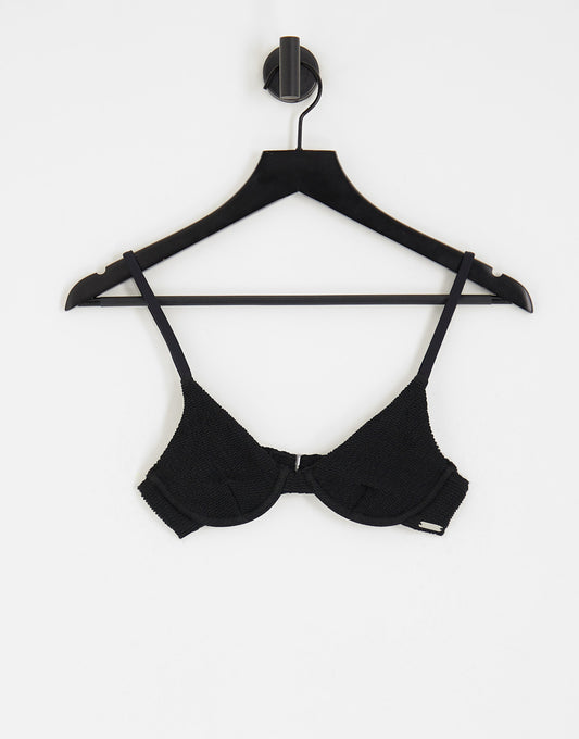 Free Society mix and match scruch underwire bikini top in black