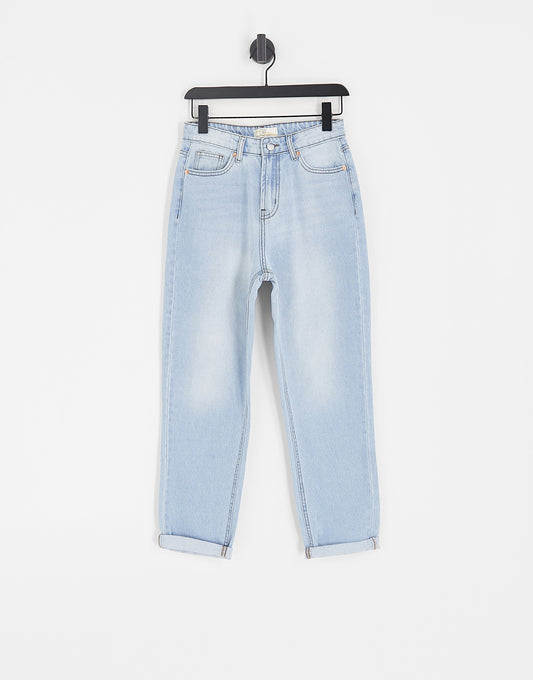 DTT Veron relaxed fit mom jeans in light blue wash