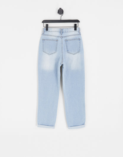 DTT Veron relaxed fit mom jeans in light blue wash