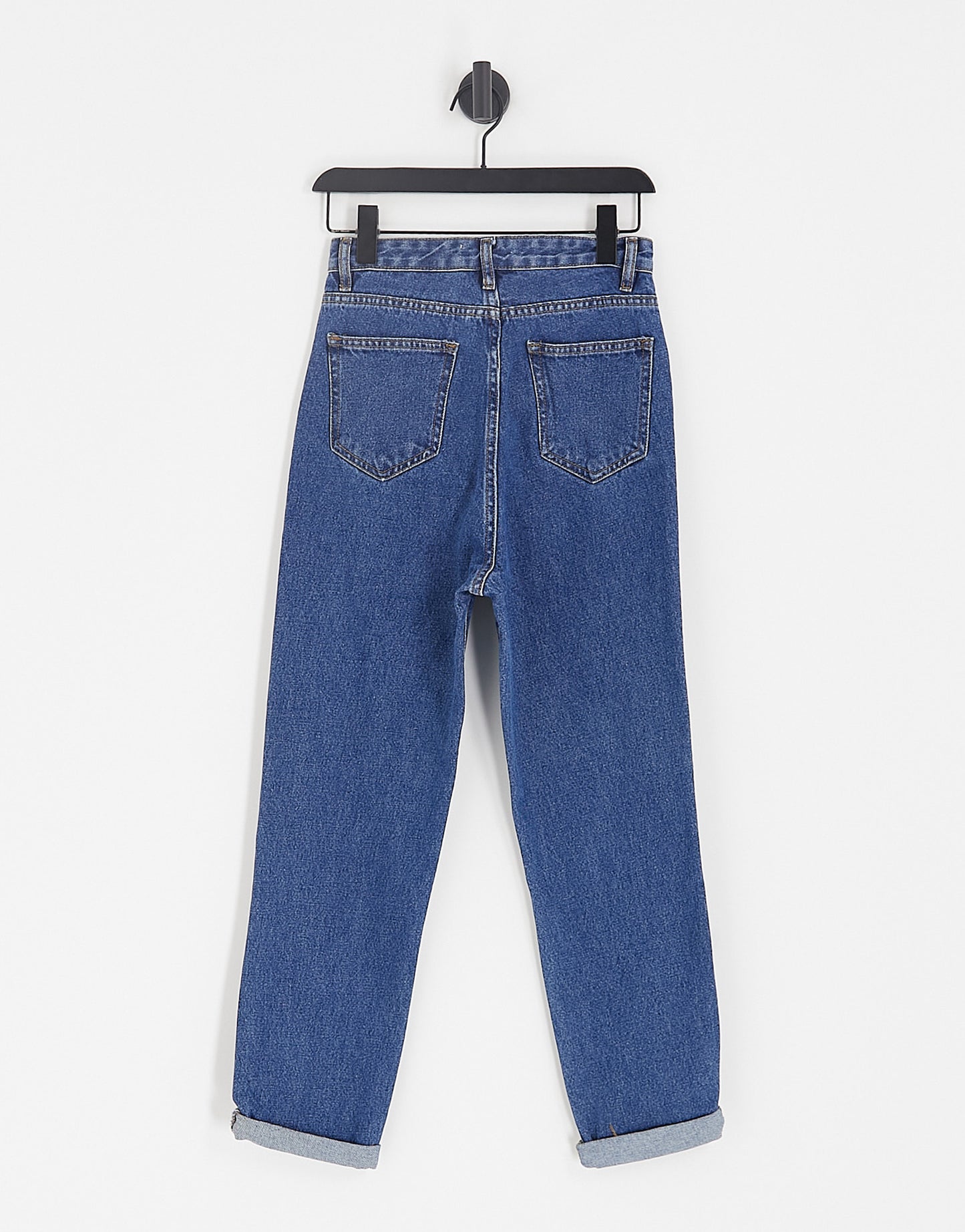 DTT Lou mom jeans in mid blue wash