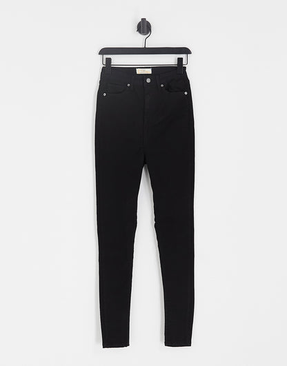 DTT Tall Ellie high waisted skinny jeans in black