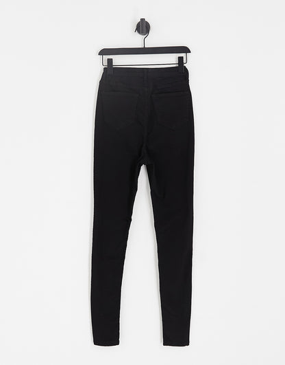 DTT Tall Ellie high waisted skinny jeans in black