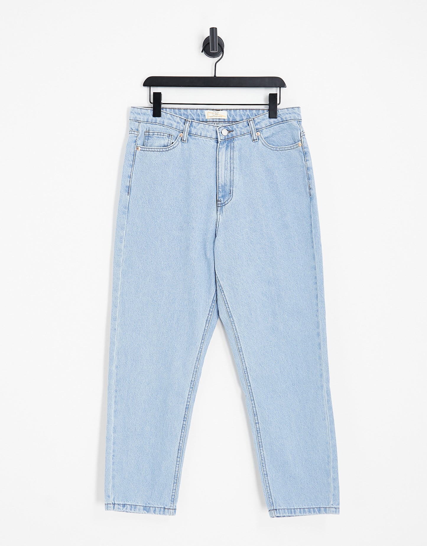 DTT Plus Katy high waisted cropped straight jeans in light blue wash