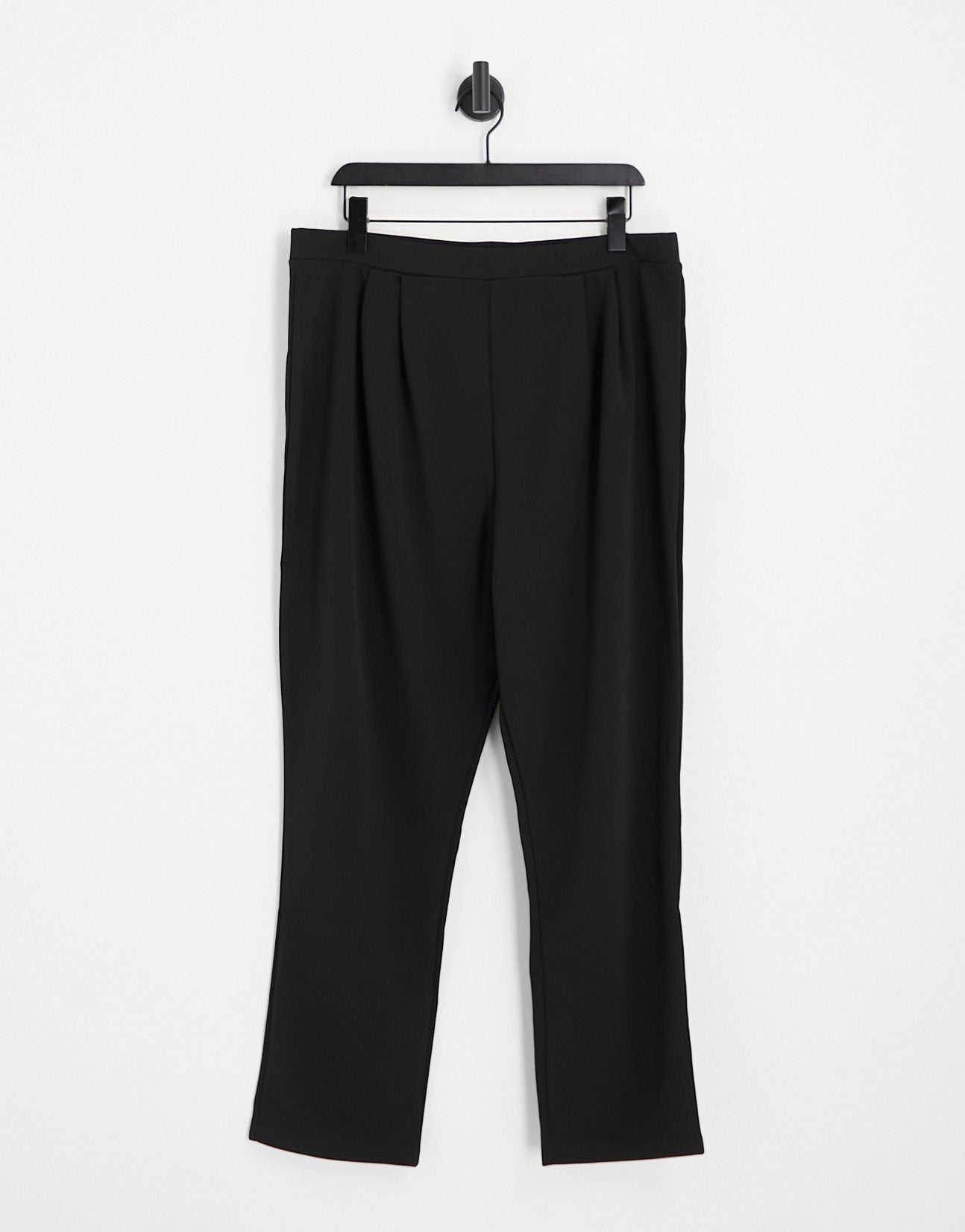 ASOS DESIGN Curve jersey tapered tailored trousers in black