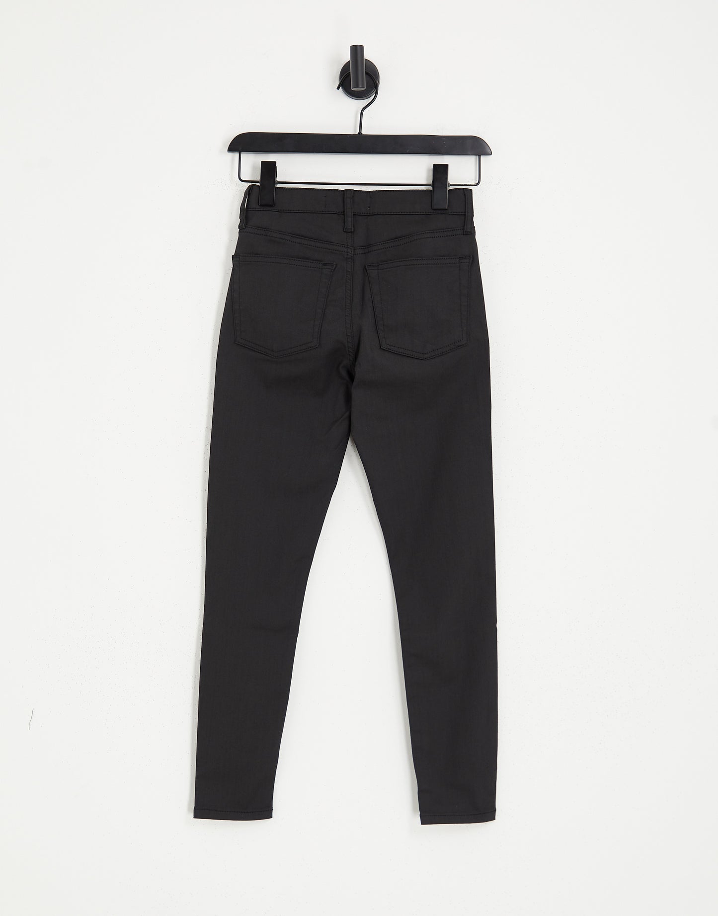 Topshop Petite high rise Jamie jeans in coated black