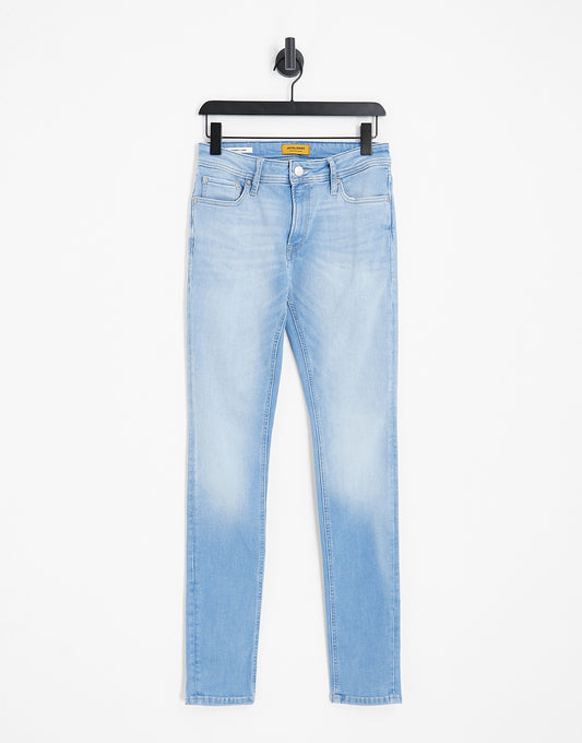 Jack & Jones Intelligence Liam skinny fit stretch jeans in light blue