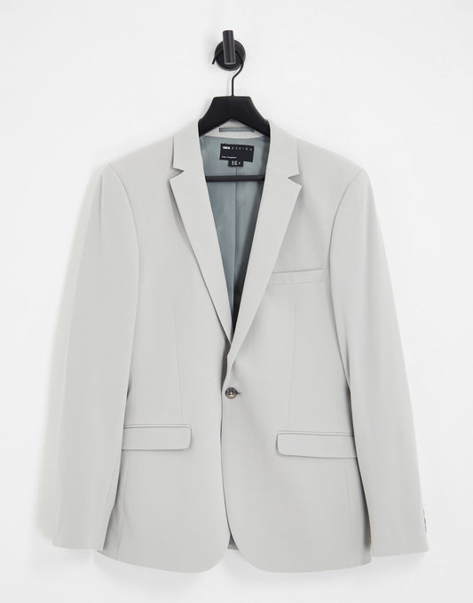 ASOS DESIGN super skinny suit jacket in ice grey