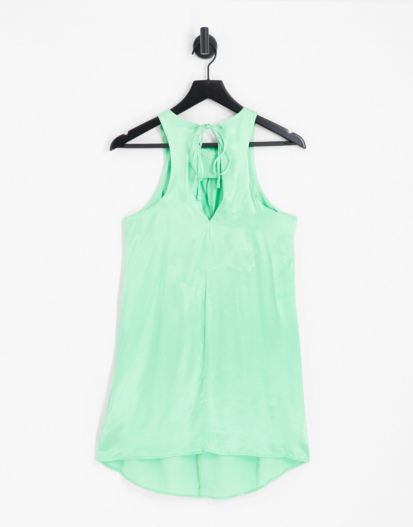 Topshop satin cut out ruch mini dress in apple