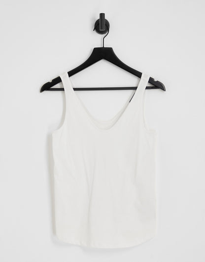 ASOS DESIGN ultimate vest with scoop neck in cotton in white - WHITE