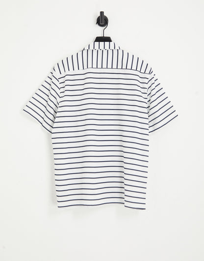 Selected Homme revere shirt in white with navy stripe