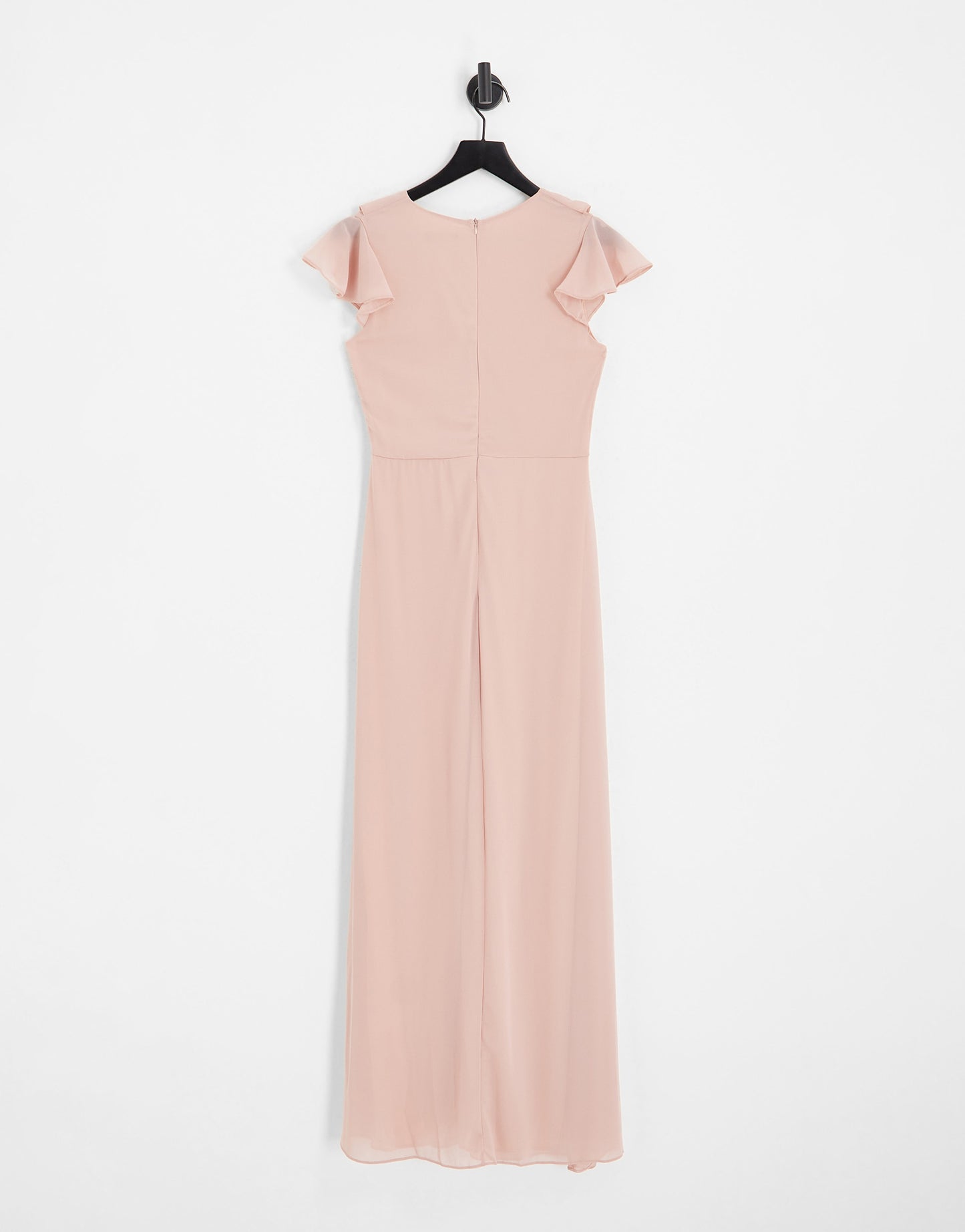 TFNC Bridesmaid chiffon maxi dress with frill detail in mauve