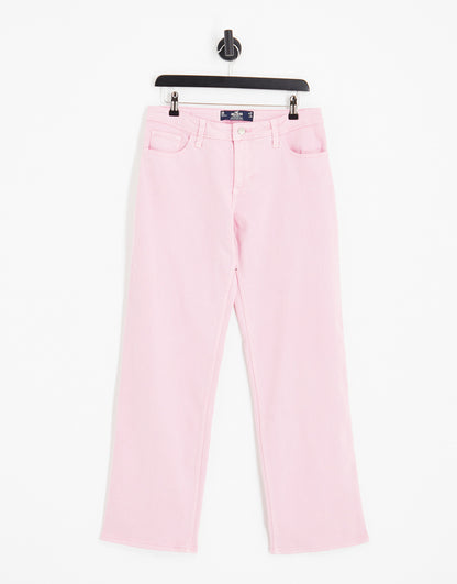 Hollister low rise dad jean in pink