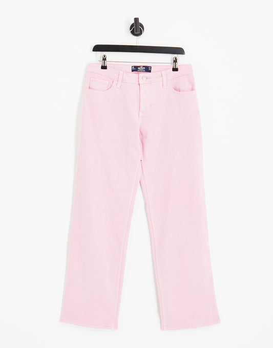 Hollister low rise dad jean in pink