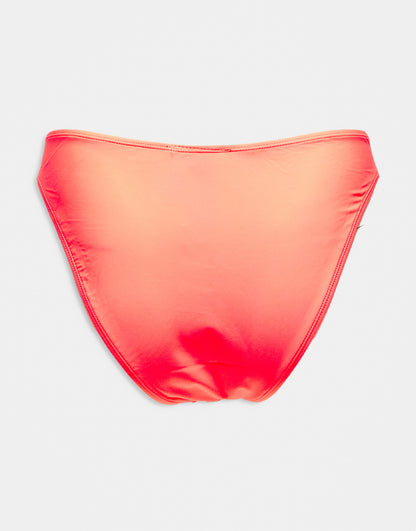 Brave Soul Plus high leg bikini bottom in neon coral