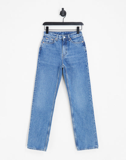 Weekday Voyage high straight jeans in harper blue - MBLUE