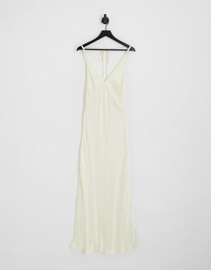 Topshop heart jacquard slip dress in ivory