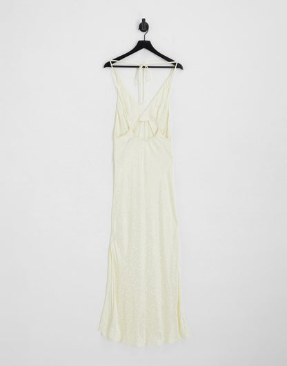 Topshop heart jacquard slip dress in ivory