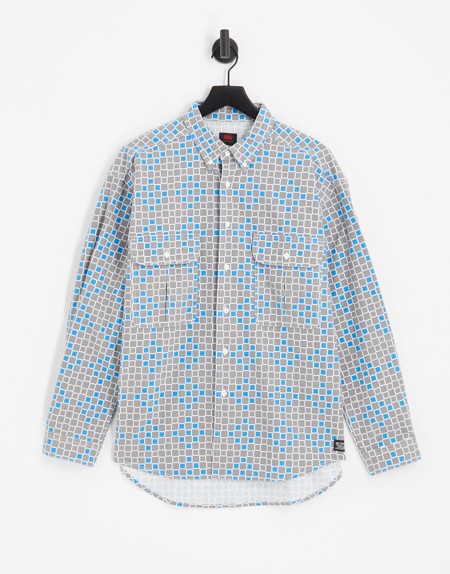 Levi's Skate shirt in blue geometric print with pockets