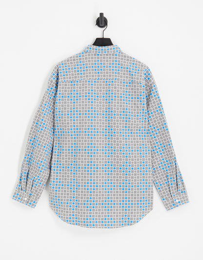 Levi's Skate shirt in blue geometric print with pockets