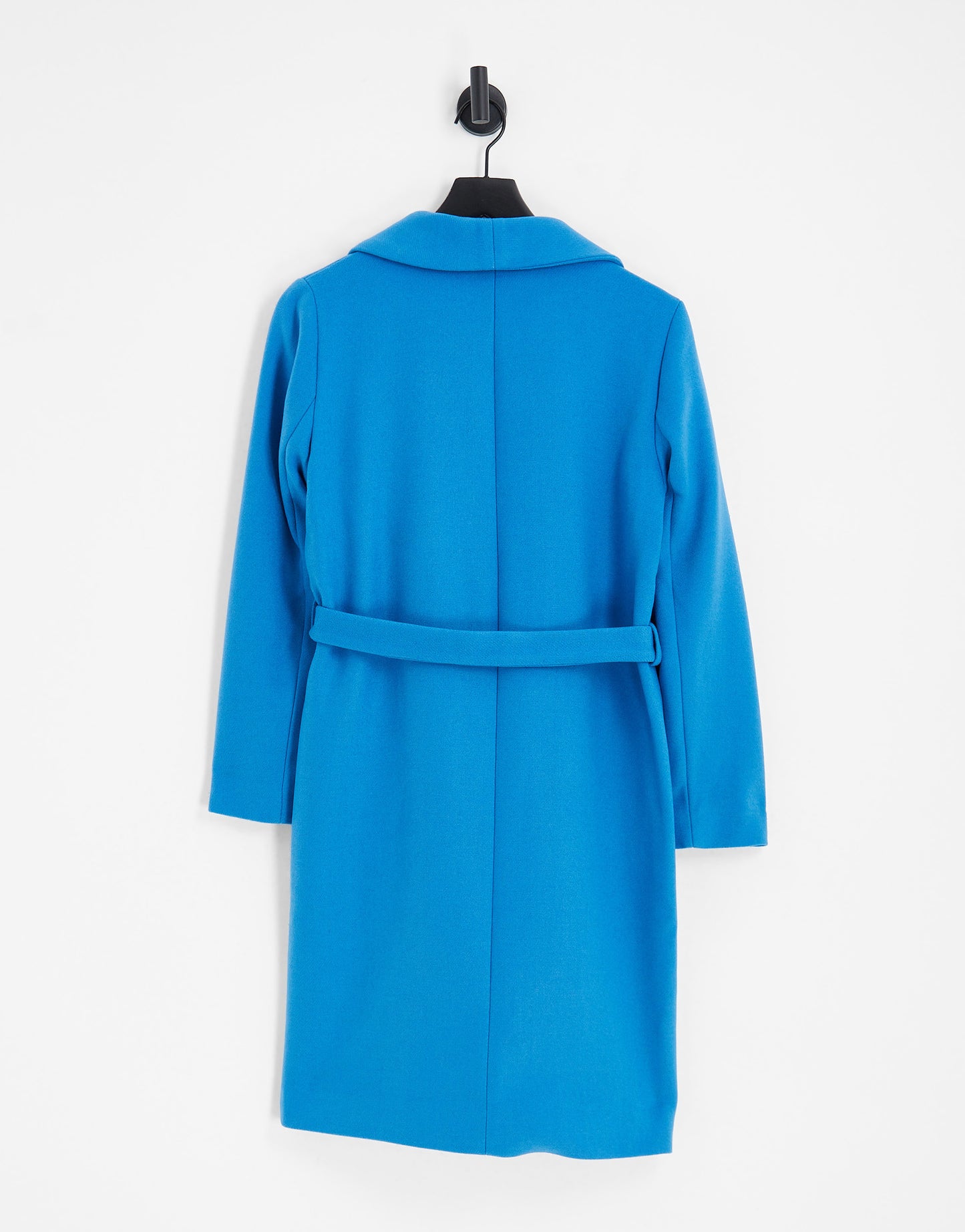 Pieces Alicia belted wool blend coat in blue