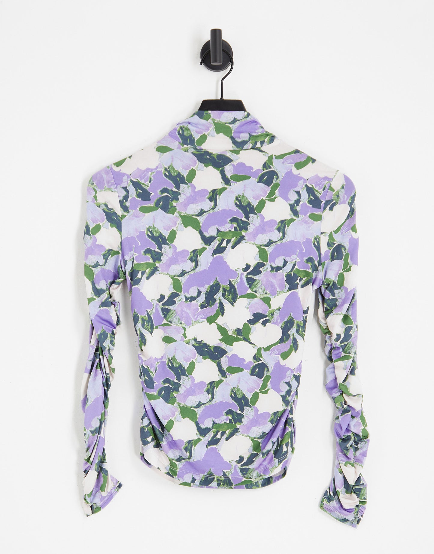 & Other Stories floral print high neck top in lilac