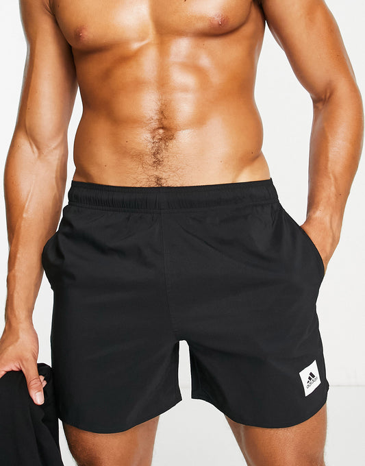 adidas Swim logo swim shorts in black