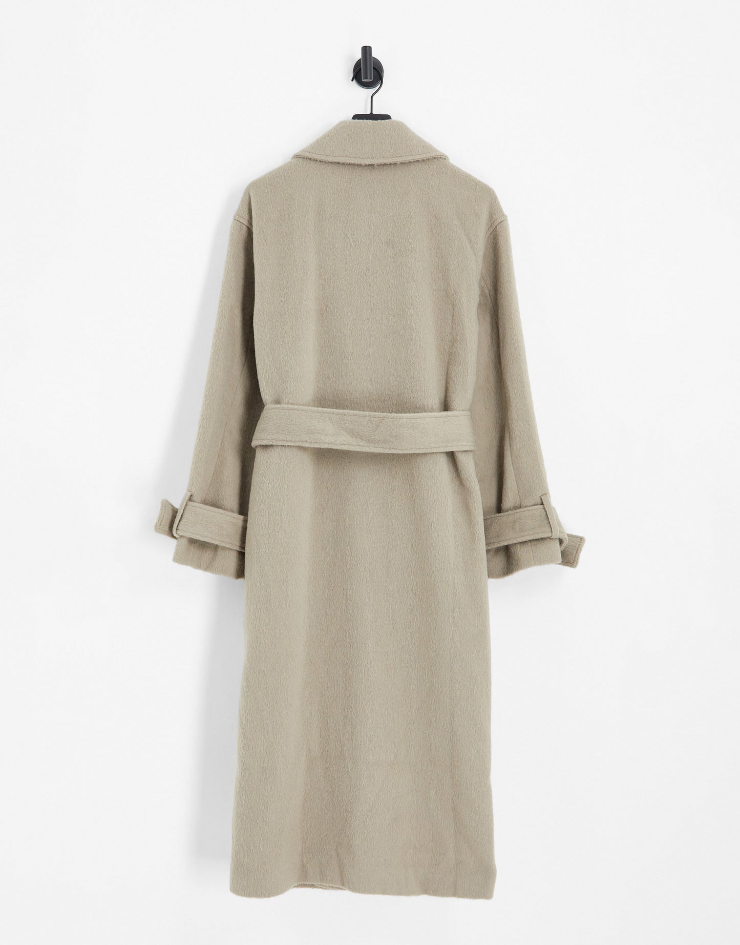 ASOS DESIGN Tall smart brushed boyfriend wool mix coat in mushroom