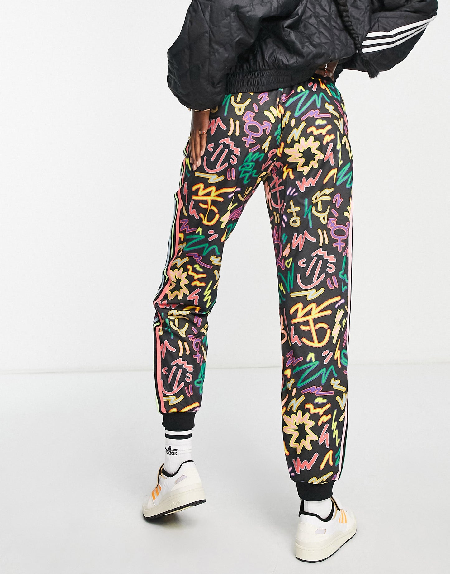 adidas Originals Pride printed track pants in black with Love Unites print