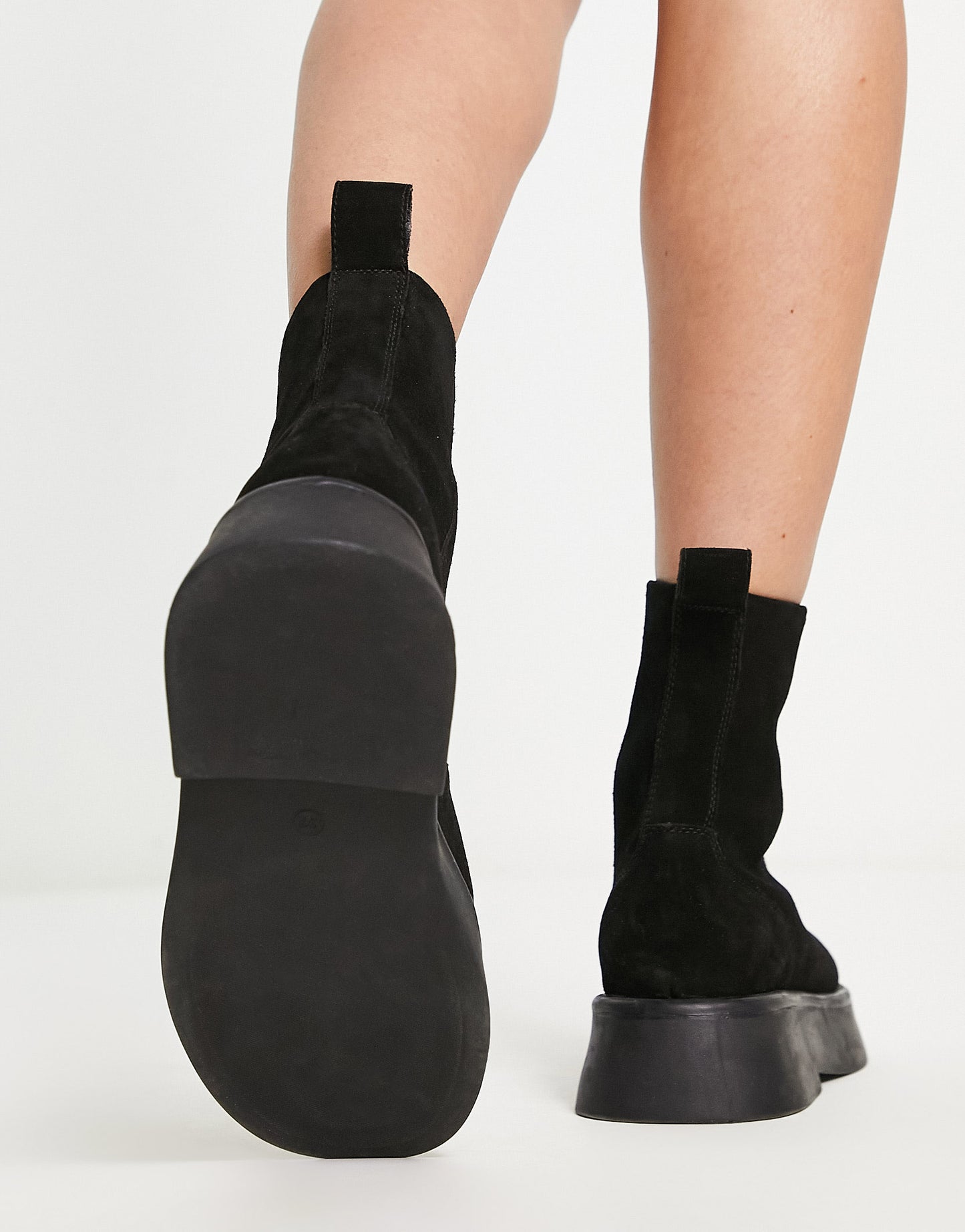 ASOS DESIGN Atlantis leather zip front boots in black suede