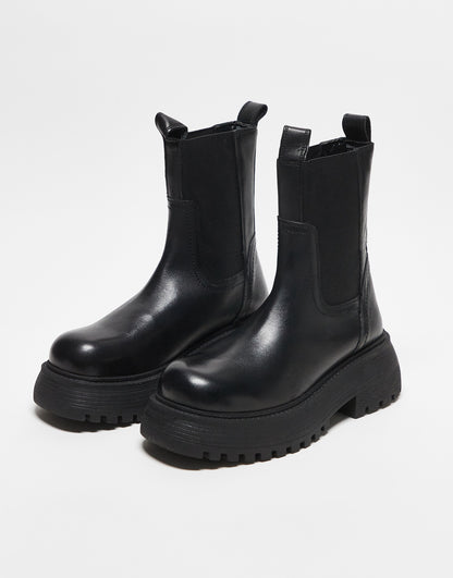 ASOS DESIGN Adelaide leather chelsea boots in black