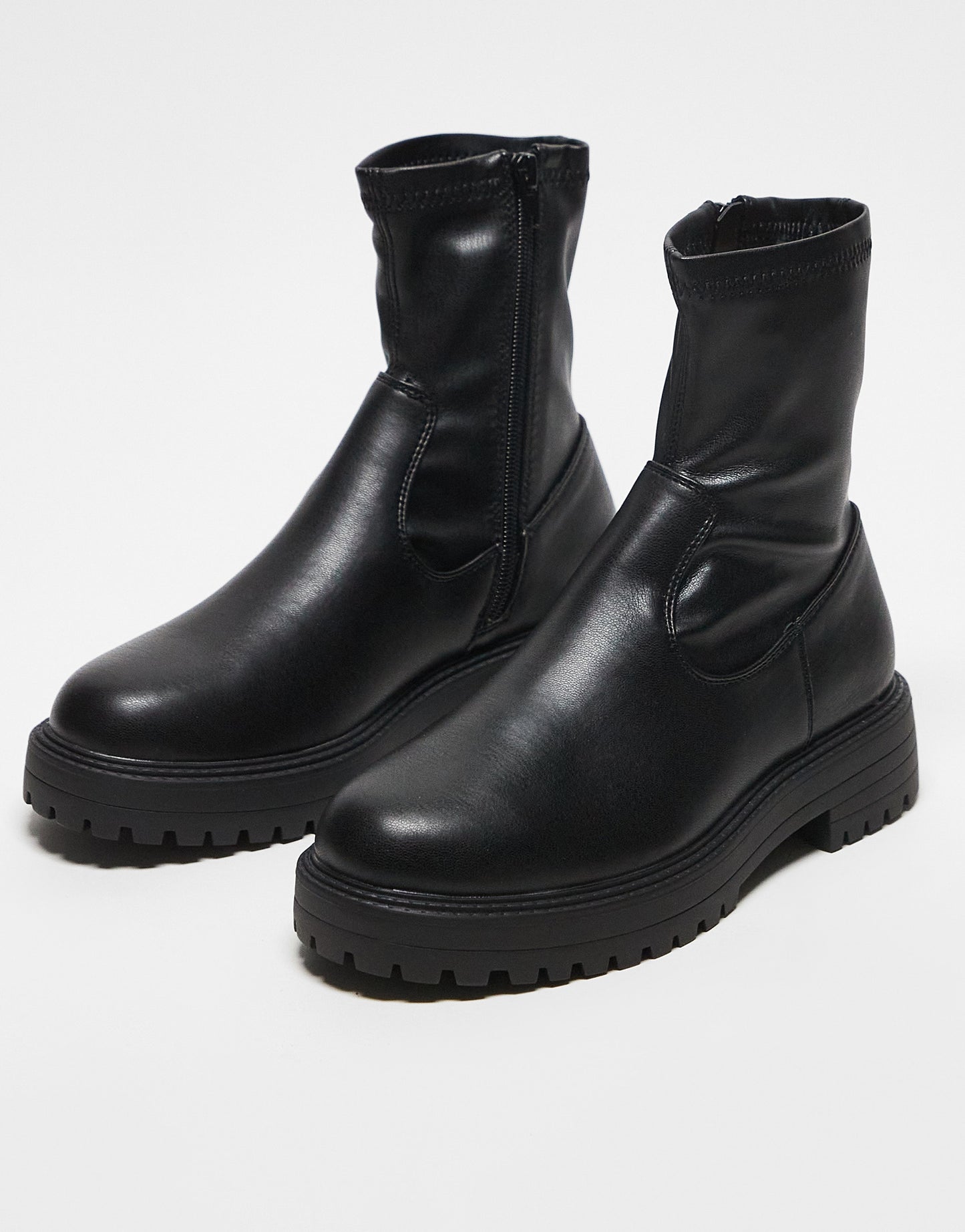 ASOS DESIGN Wide Fit Anton sock boot in black