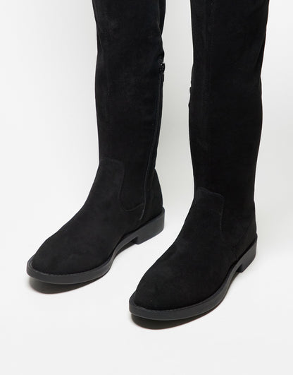 ASOS DESIGN Petite Kalani over the knee boots in black