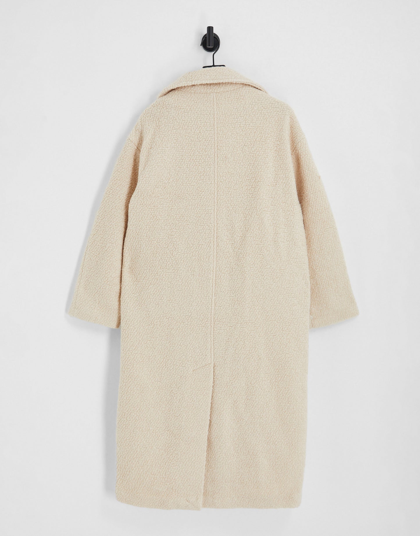 ASOS DESIGN smart double breasted boucle wool mix coat in cream