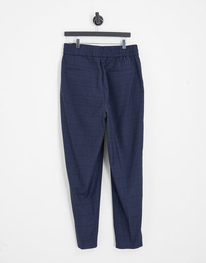 Original Penguin carrot fit checked smart trousers in brown