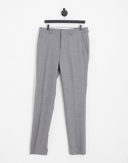 Topman stretch skinny suit trousers in grey