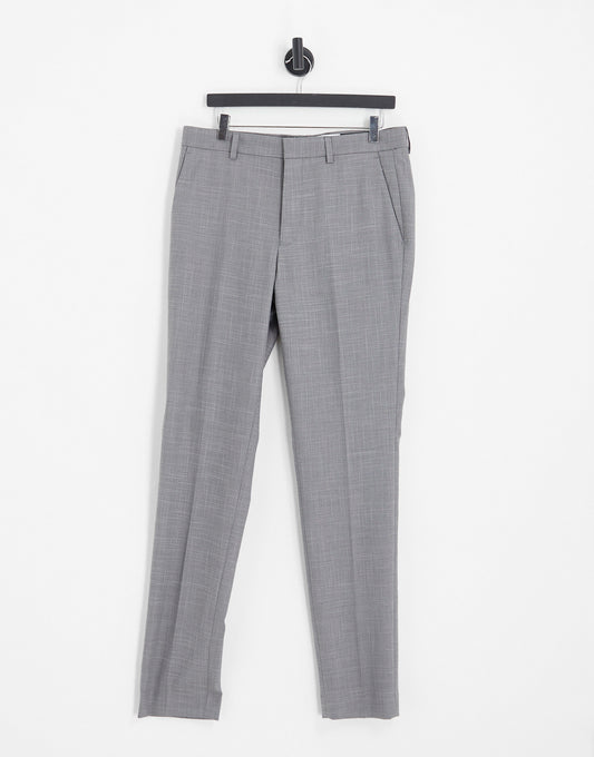 Topman stretch skinny suit trousers in grey