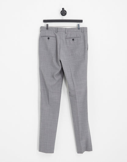 Topman stretch skinny suit trousers in grey