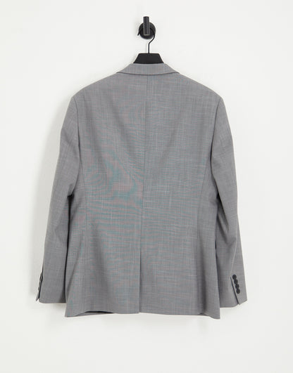 Topman stretch slim suit jacket in grey