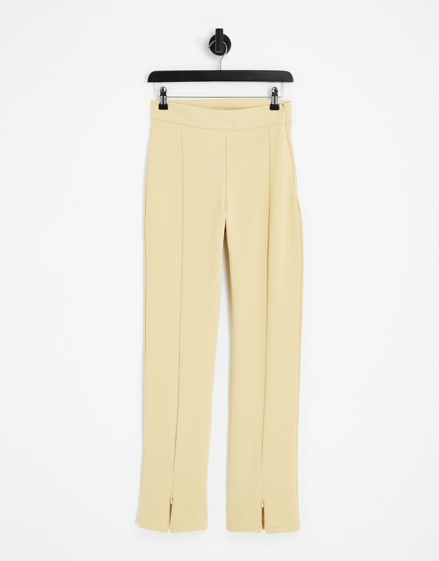 Y.A.S exclusive split front trousers in pale khaki