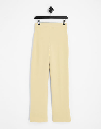 Y.A.S exclusive split front trousers in pale khaki