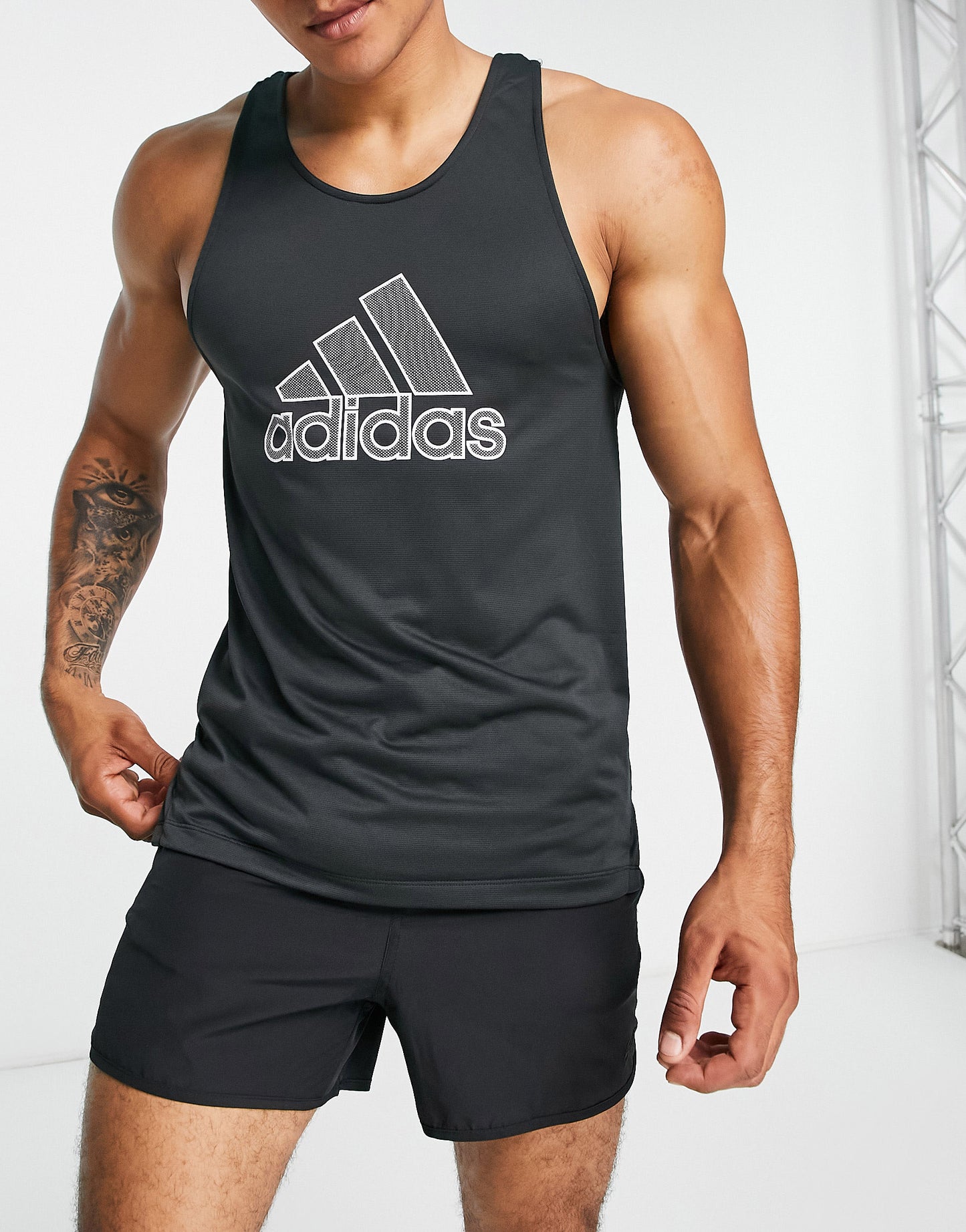 adidas Training large logo vest in black