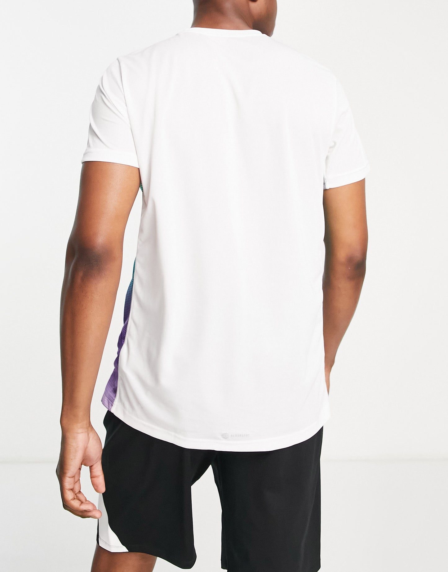 adidas Running Own The Run t-shirt in white and multi