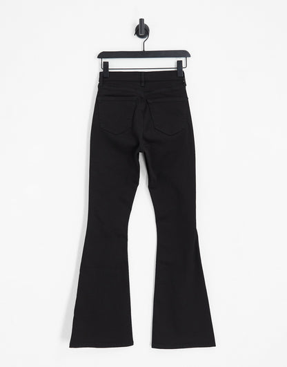 Topshop Hourglass Jamie flare high rise jeans in black