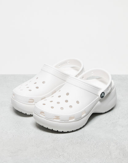 Crocs classic platform clogs in white