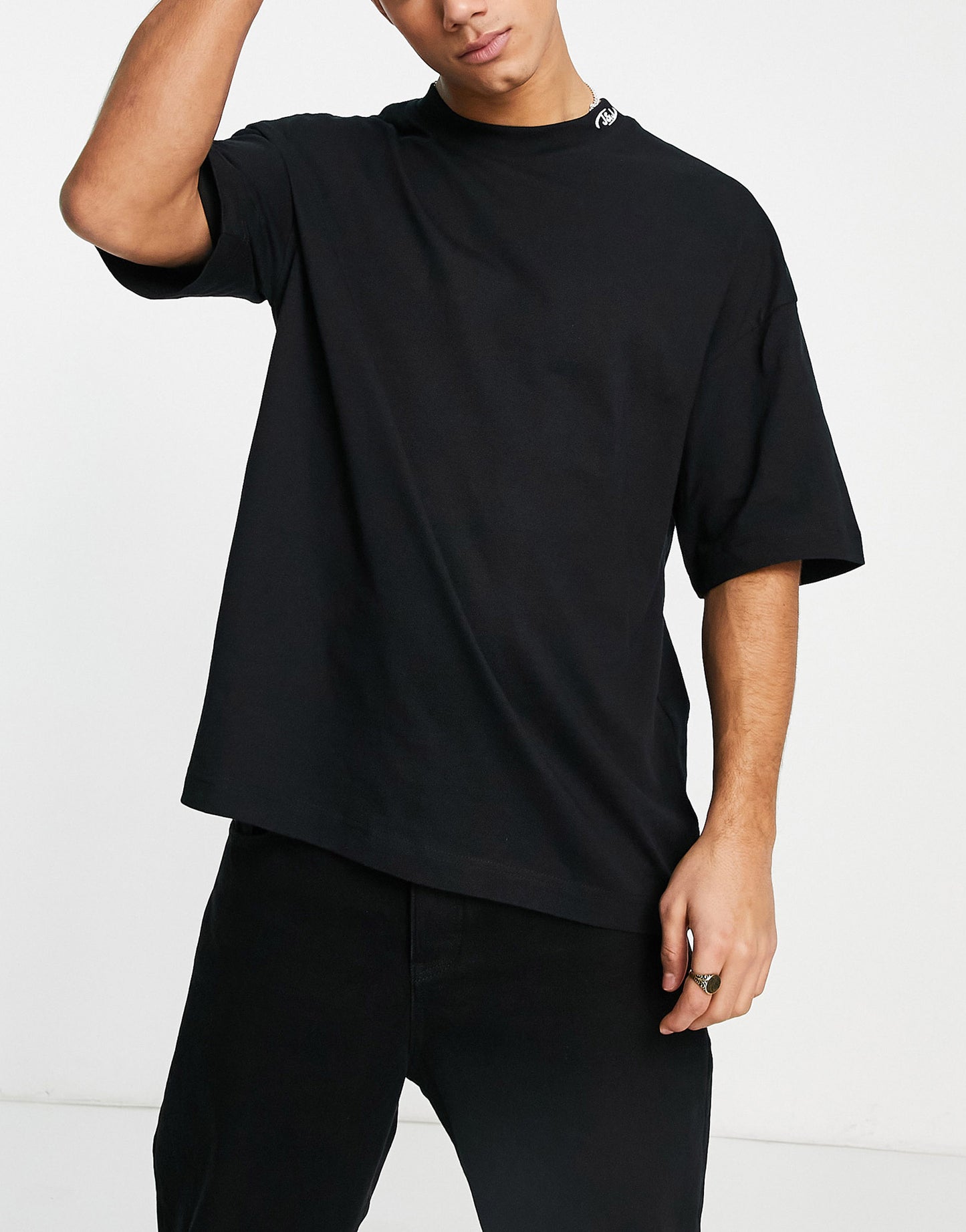 Jack & Jones Originals oversized t-shirt with logo print in black