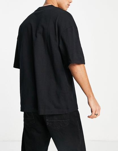 Jack & Jones Originals oversized t-shirt with logo print in black