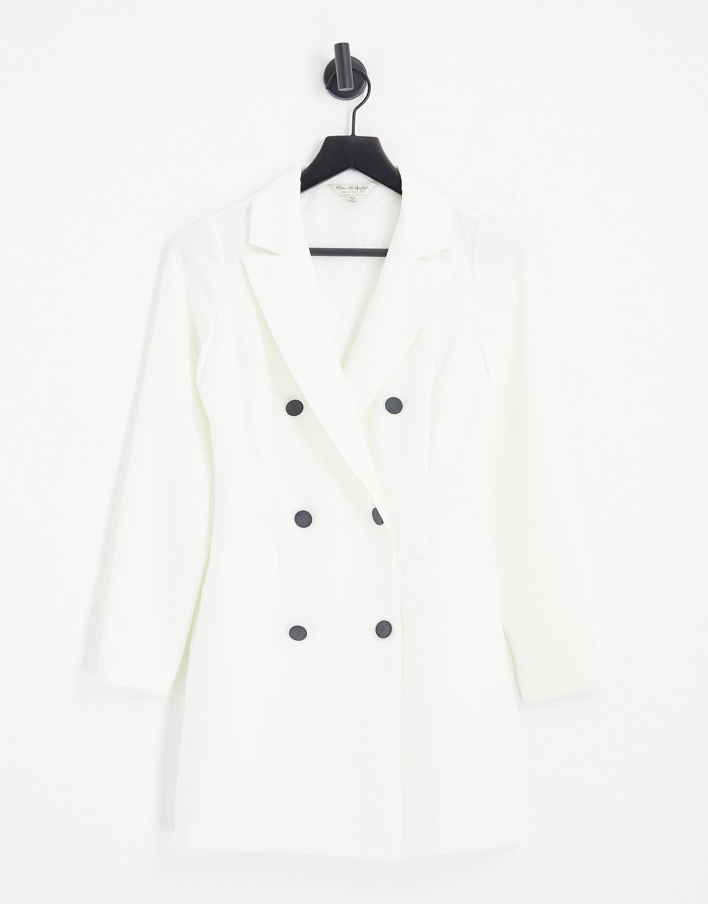 Miss Selfridge blazer dress with contrast buttons in ivory