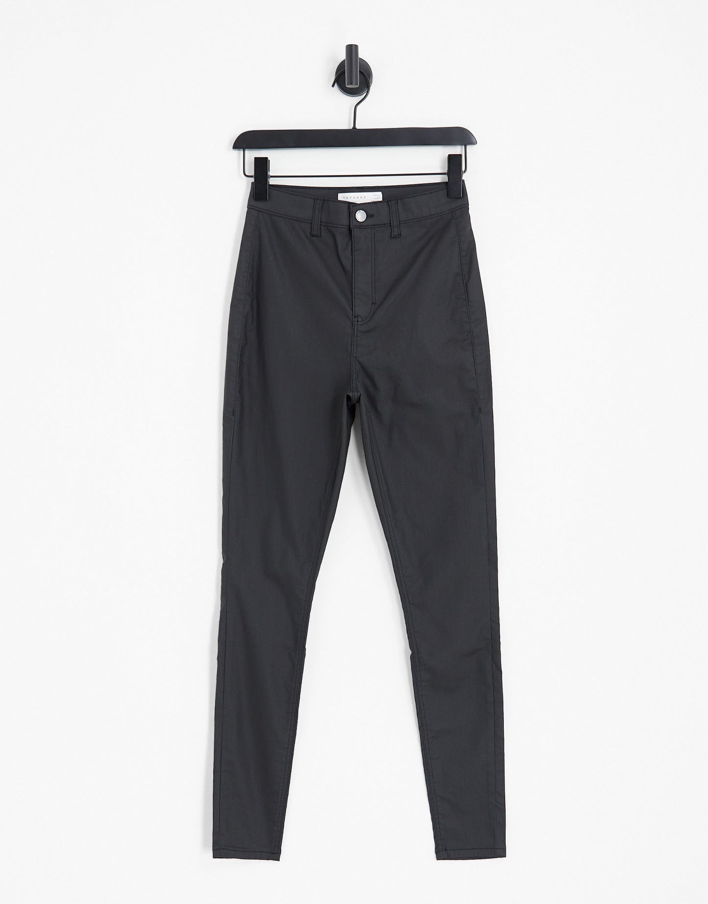 Topshop high rise Joni jeans in coated black